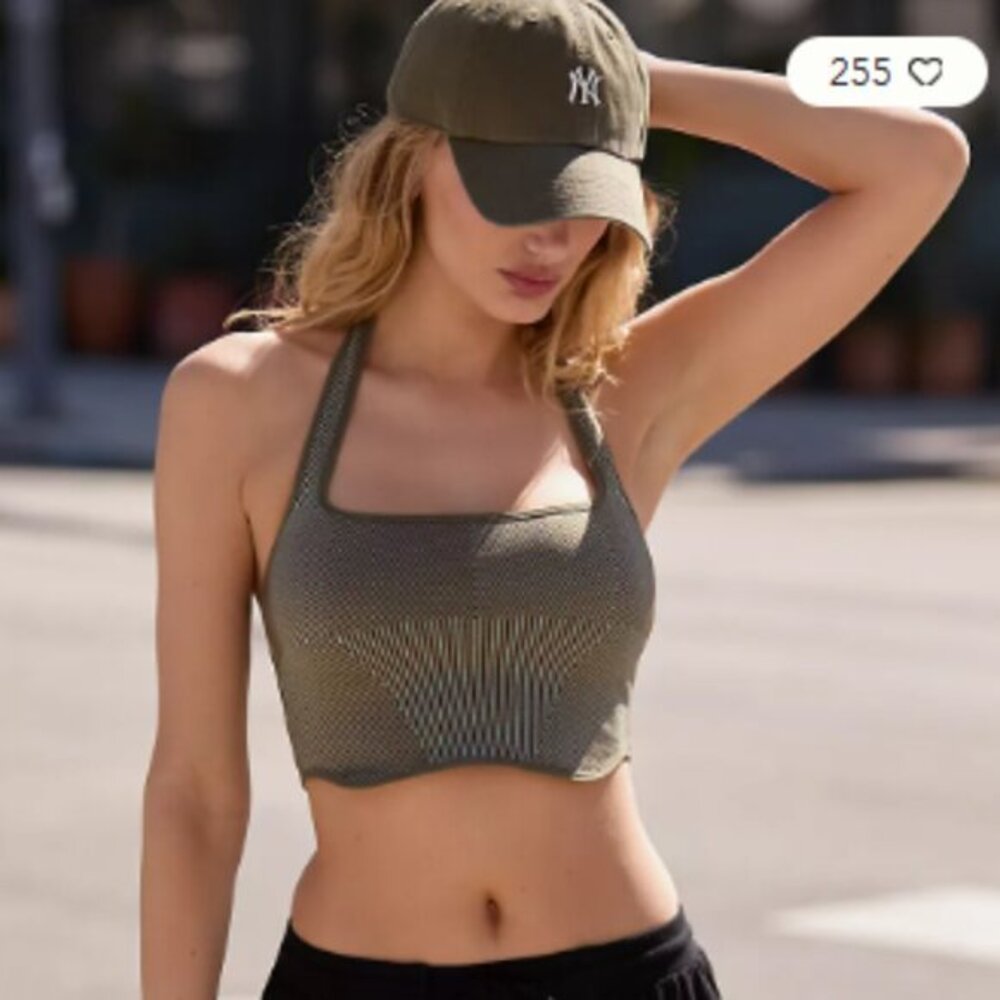 Anthropologie Halter Tank -  Moss Green - S/M - NWT
